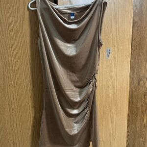 Suede sleeveless party dress